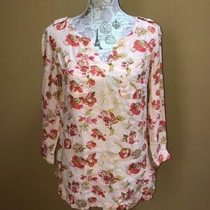 Lands Ends Floral Linen Tunic 4